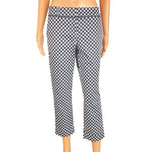 New York & Co Polka Dot Cropped Pants Capris Black White Summer Lightweigh SZ 6